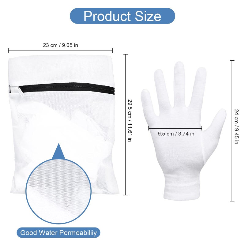 selizo 10 Pairs 100% Moisturizing Gloves for Dry Hands Overnight, Selizo 10 Pairs White Cotton Gloves for Women Eczema, Hand Moisturizer Sleeping Spa Gloves for Dry Hands Eczema - Image 4